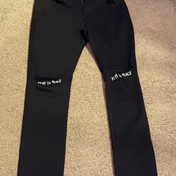 RtA Black Skinny Jeans with Distressed Knees